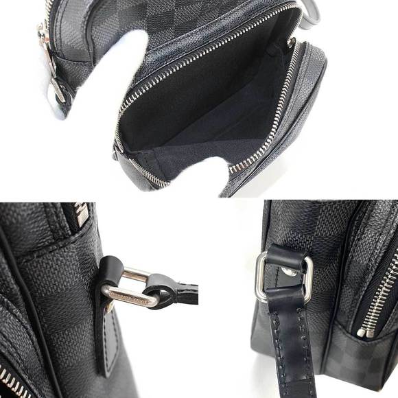 Louis Vuitton Damier Graphite Rem Shoulder Bag Black Gray - Picture 7 of 9